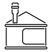 Line icon style illustration of a smart home system controlling temperature vector