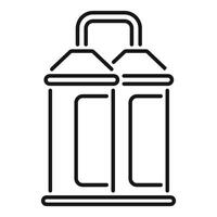 Double metal trash bin icon representing waste sorting vector