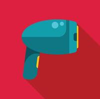Barcode scanner scanning bar code using laser beam flat design icon vector