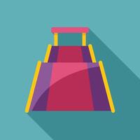 Empty slide standing on playground with long shadow vector