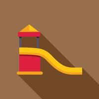 Children slide playground equipment with yellow slide and red tower vector