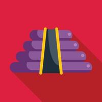 Inflatable bouncy slide standing on red background with long shadow vector