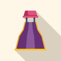 Purple and yellow slide standing on a playground with long shadow vector