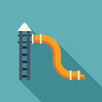 Yellow playground slide with ladder standing on blue background vector