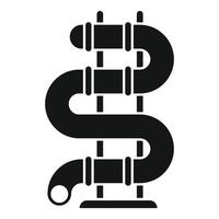 Playground slide forming an s shape with a platform at the top vector