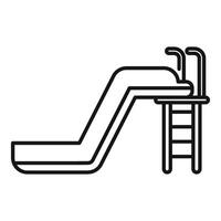 Line icon of water slide with ladder for swimming pool vector