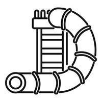 Playground slide with spiral tube and ladder leading to top vector