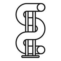 Playground slide with double curve providing fun and entertainment vector