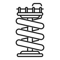 Big waterpark spiral tube slide icon for website or app in outline style vector