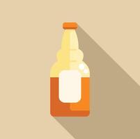 Bottle of beer with blank label casting long shadow vector