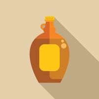 Glass bottle containing maple syrup with blank label for branding vector