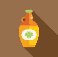 Glass jar containing maple syrup with a maple leaf logo vector