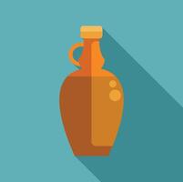 Big bottle of alcohol with cork casting long shadow vector