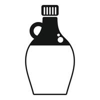 Black and white icon of a bottle containing maple syrup vector