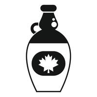 Bottle containing delicious canadian maple syrup with a maple leaf vector