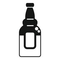 Black glyph icon of a bottle containing a sparkling drink vector