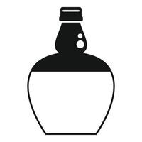 Big chemical flask with bubbles icon showing chemistry experiment vector
