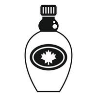 Canadian maple syrup in glass bottle with cap icon vector