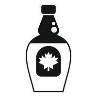 Bottle containing canadian maple syrup with maple leaf symbol vector