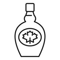 Bottle of maple syrup showing a maple leaf outline icon vector