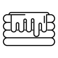Inflatable mattress being inflated with pump line icon vector