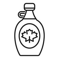 Bottle of maple syrup with a maple leaf showing canadian origin vector