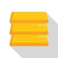 Three gold bars stacked on top of each other creating a small pile vector