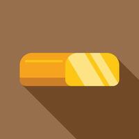 Loaf of white bread casting long shadow on brown background vector