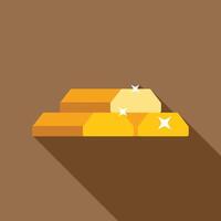 Three gold bars shining with long shadow vector
