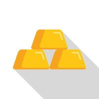Three gold bars forming a pyramid with long shadow vector