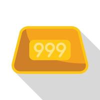 Gold bar shining with 999 sample number purity vector