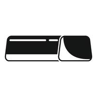 Black roll up banner with curved corner being unrolled vector