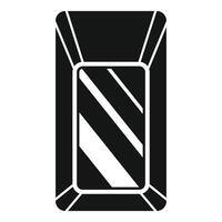Rectangular mirror with rounded corners reflecting light in simple style vector
