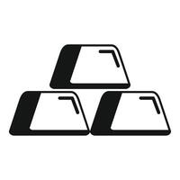 Three gold ingots forming a pyramid shape representing wealth and success vector