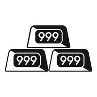Three gold bars with 999 sample representing success and wealth vector