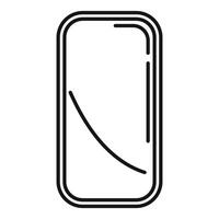 Smartphone showing decreasing graph icon outline vector