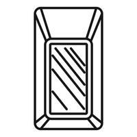 Rectangular empty dog training mat icon, outline style vector