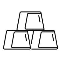 Three gold ingots forming a pyramid shape representing wealth vector