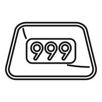 Mechanical flip scoreboard showing number 999 isolated vector
