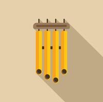Yellow wind chime hanging and making relaxing sounds vector