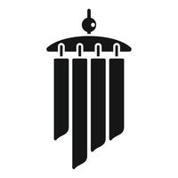 Black wind chime hanging and making relaxing sound vector