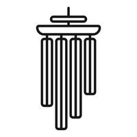 Simple line icon style graphic of wind chimes hanging in the breeze vector