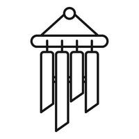 Bamboo wind chimes hanging and making relaxing sounds icon vector
