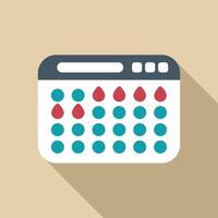 Online menstrual cycle tracking app showing menstruation period vector
