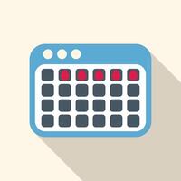 Menstrual cycle tracking app showing period days on calendar vector