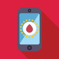 Smartphone is showing an app for donating blood online vector
