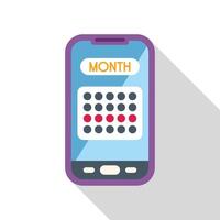 Smartphone showing month calendar app for scheduling appointment or event vector