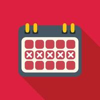 Calendar showing week of important dates with crosses marking each day vector
