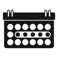 Calendar showing menstrual cycle with marked days icon vector