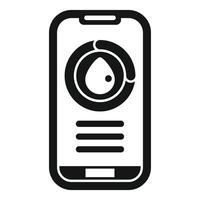 Smartphone is showing water consumption app icon vector